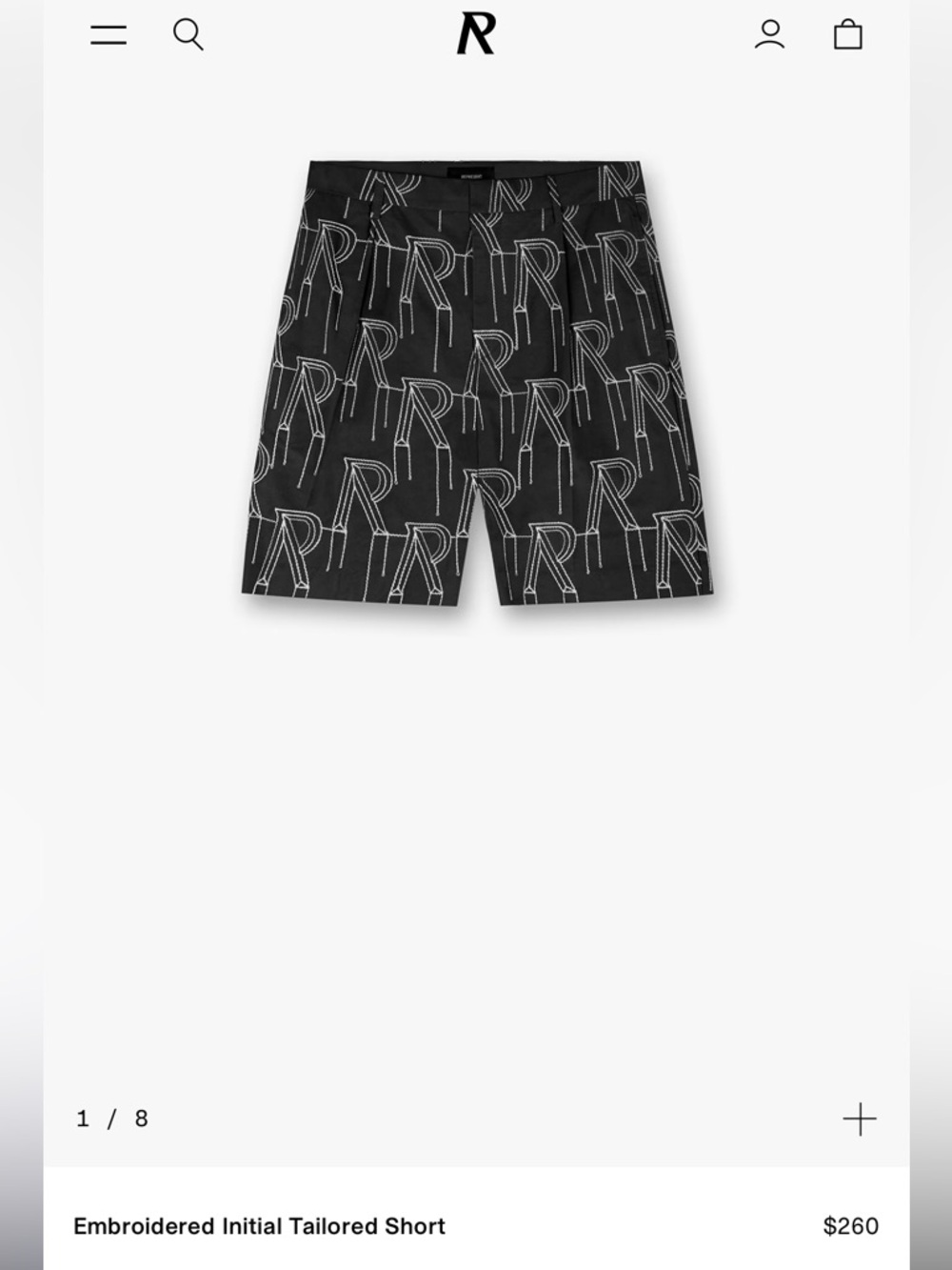 Represent Embroidered Initial Shorts Black M